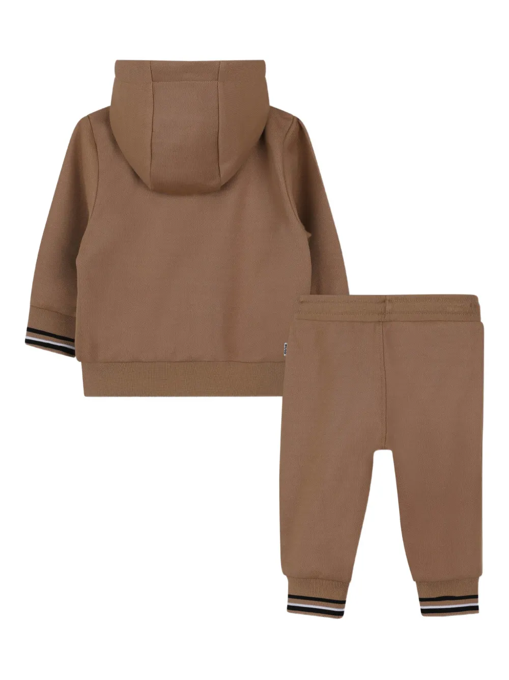 Спортивный костюм на молнии с капюшоном BOSS Kidswear, коричневый — фото 2