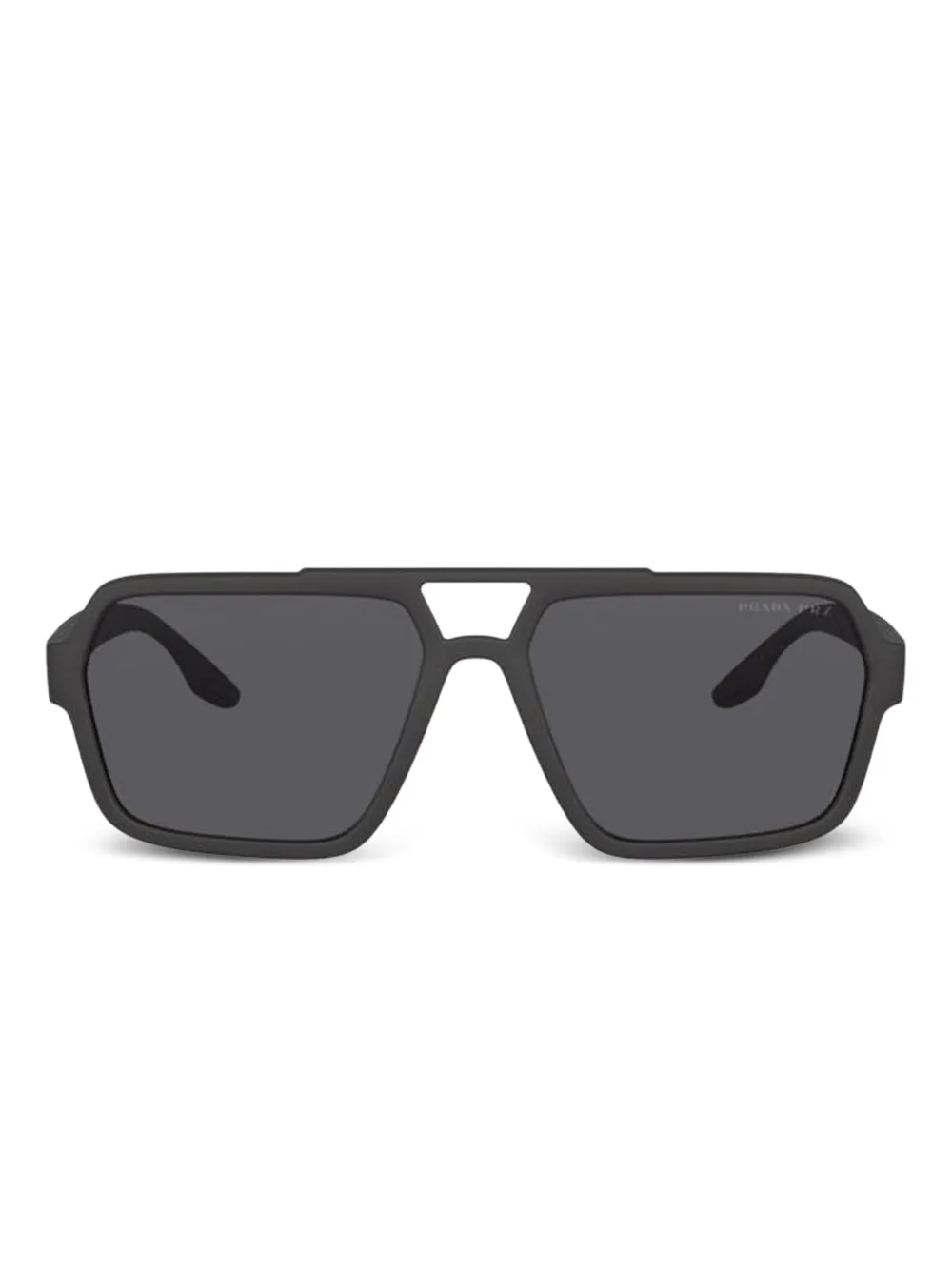 

Солнцезащитные очки в массивной оправе Prada Linea Rossa, черный