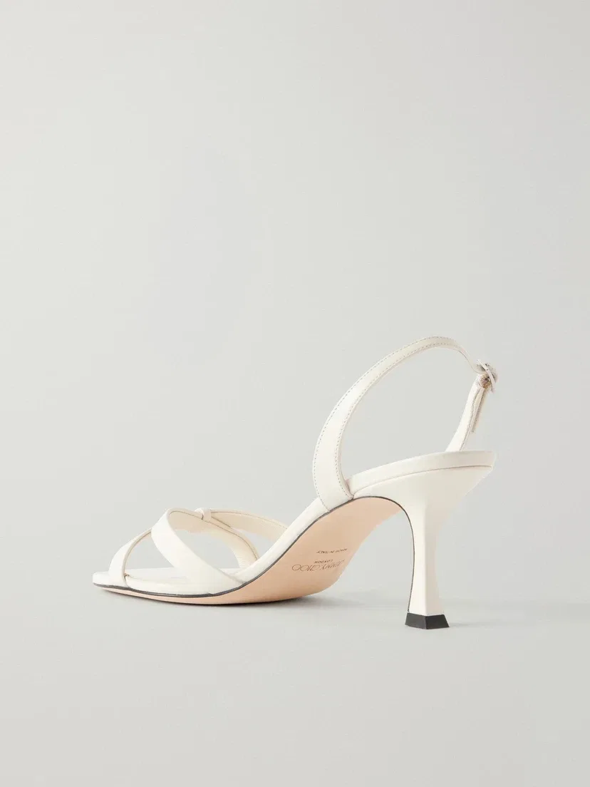 Босоножки на ремешке с открытой пяткой Elsy 70 из кожи JIMMY CHOO, белый — фото 3