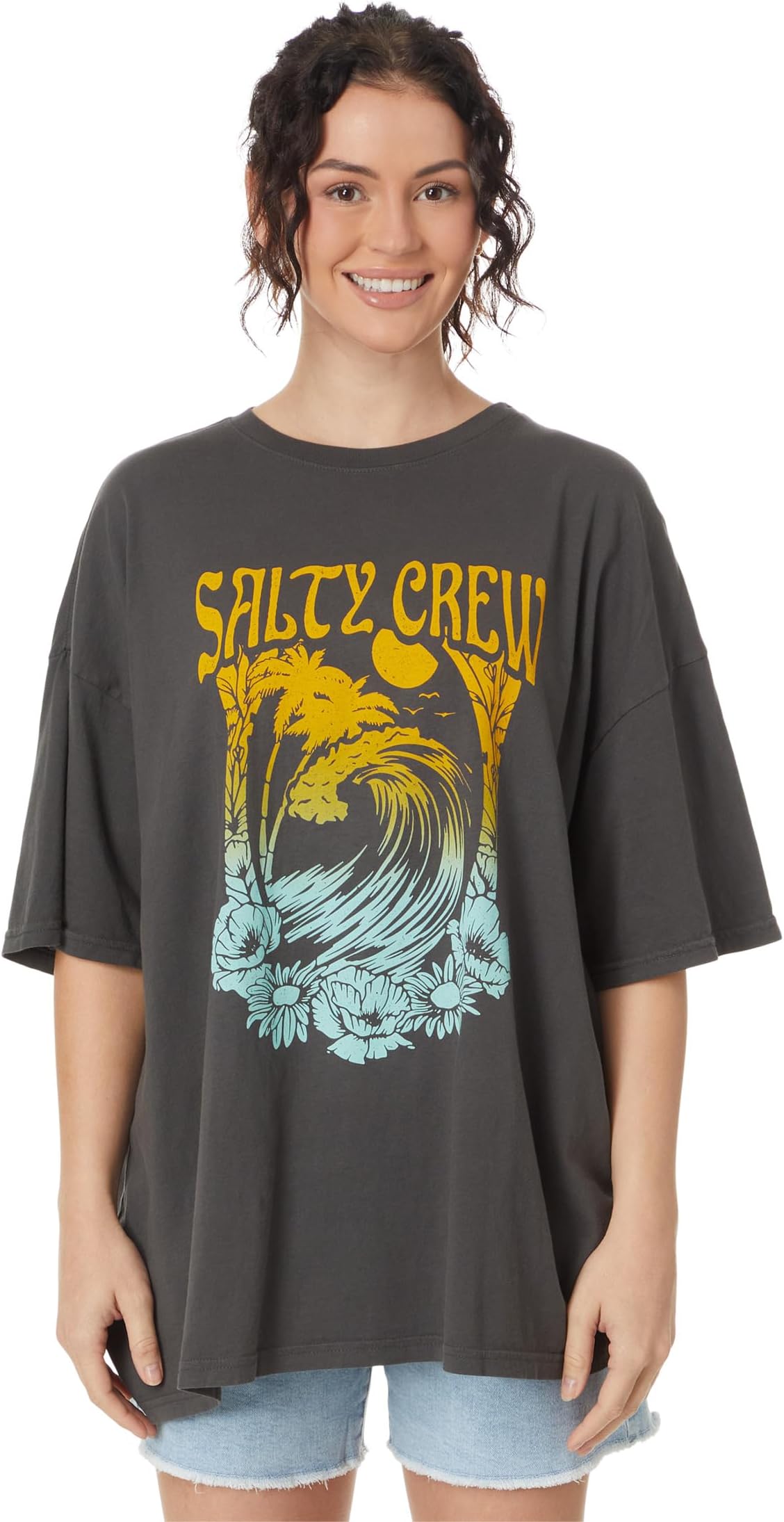 

Футболка Salty Crew Big Wave Cover Up Tee, цвет Charcoal