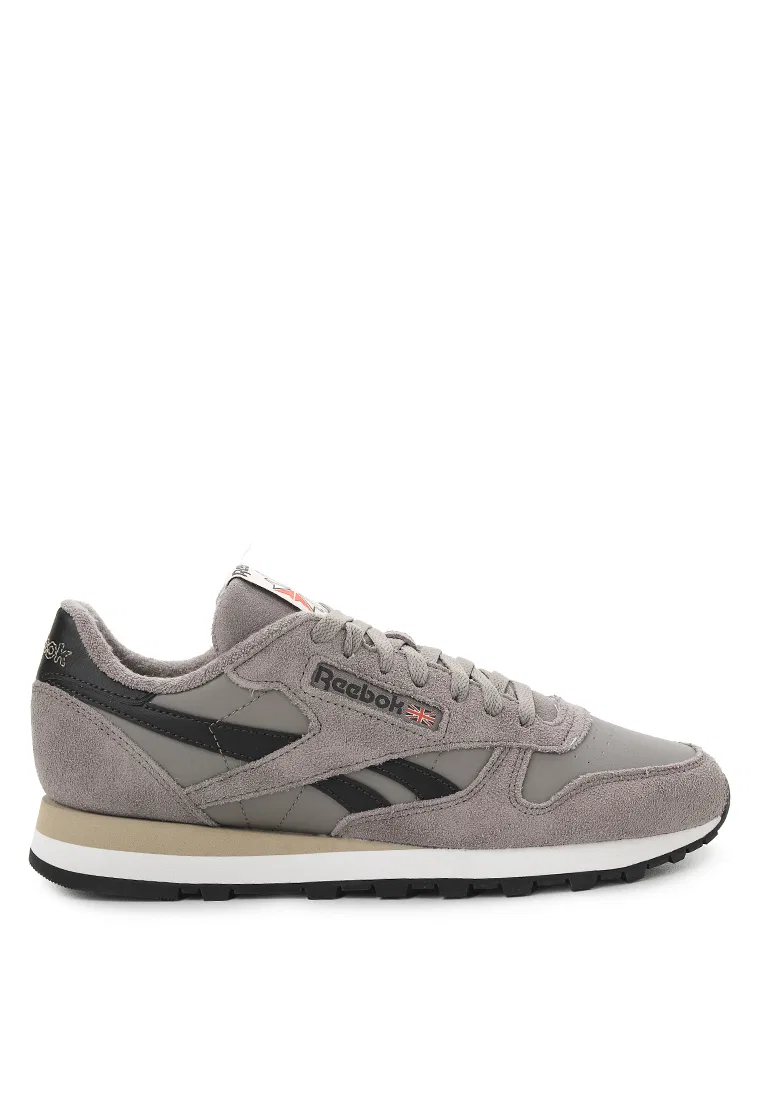Кроссовки мужские спортивные, кожаные, Classic Leather Reebok, черный/красный/серый