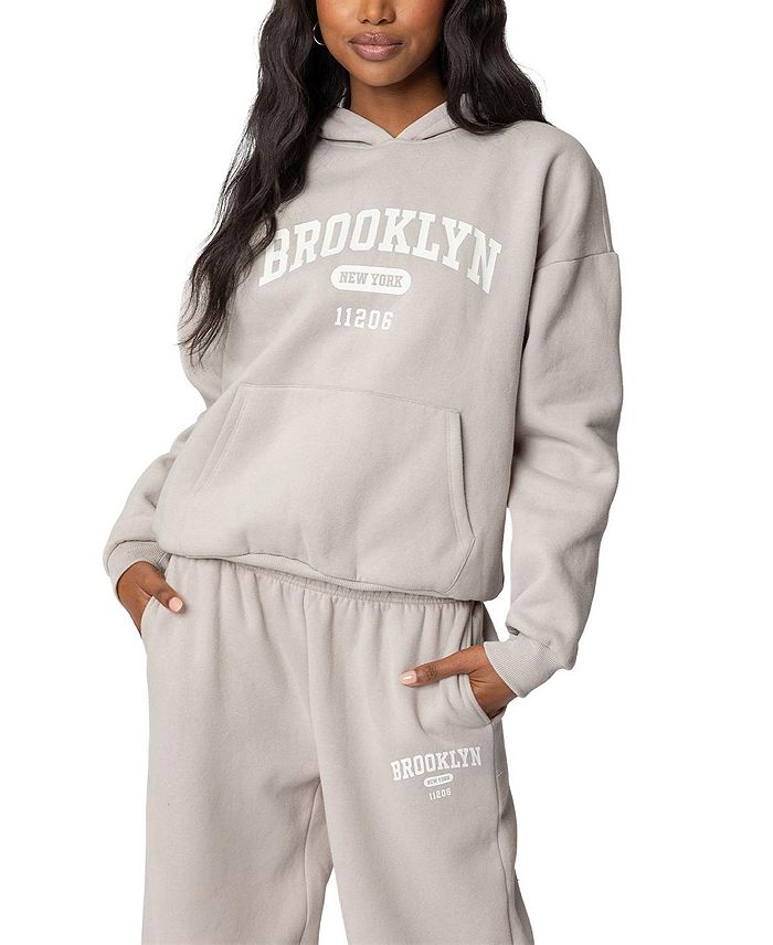 

Толстовка с капюшоном Brooklyn NY Edikted, коричневый/бежевый