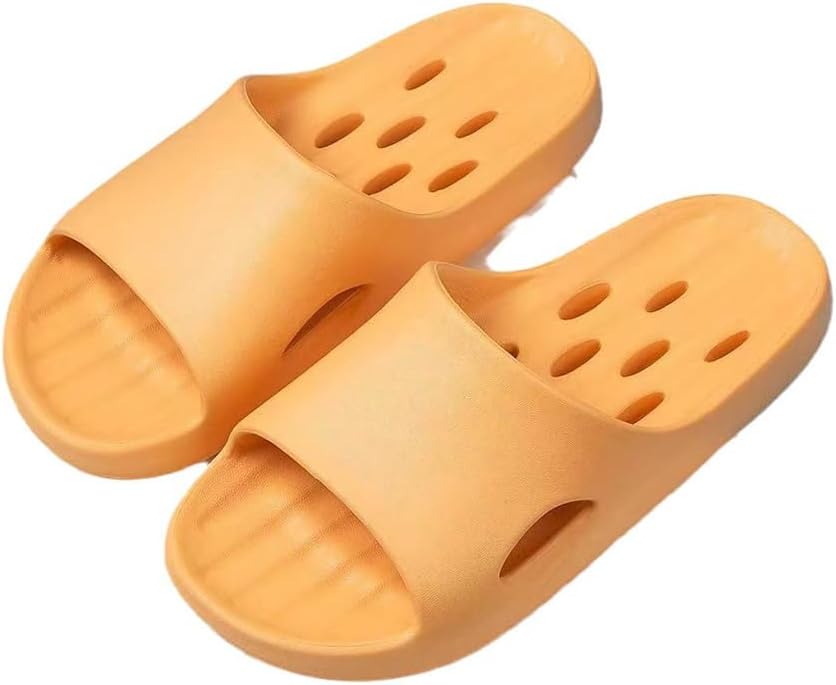 

Тапочки BYDZKJ для женщин и мужчин, шлепанцы для душа с дренажными отверстиями, быстросохнущие тапочки для ванной, спортивные тапочки, мягкая подошва, открытый носок, домашние тапочки, желтый