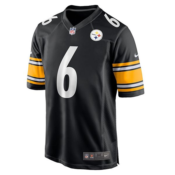 Мужская игровая футболка Patrick Queen Pittsburgh Steelers черная Nike — фото 3