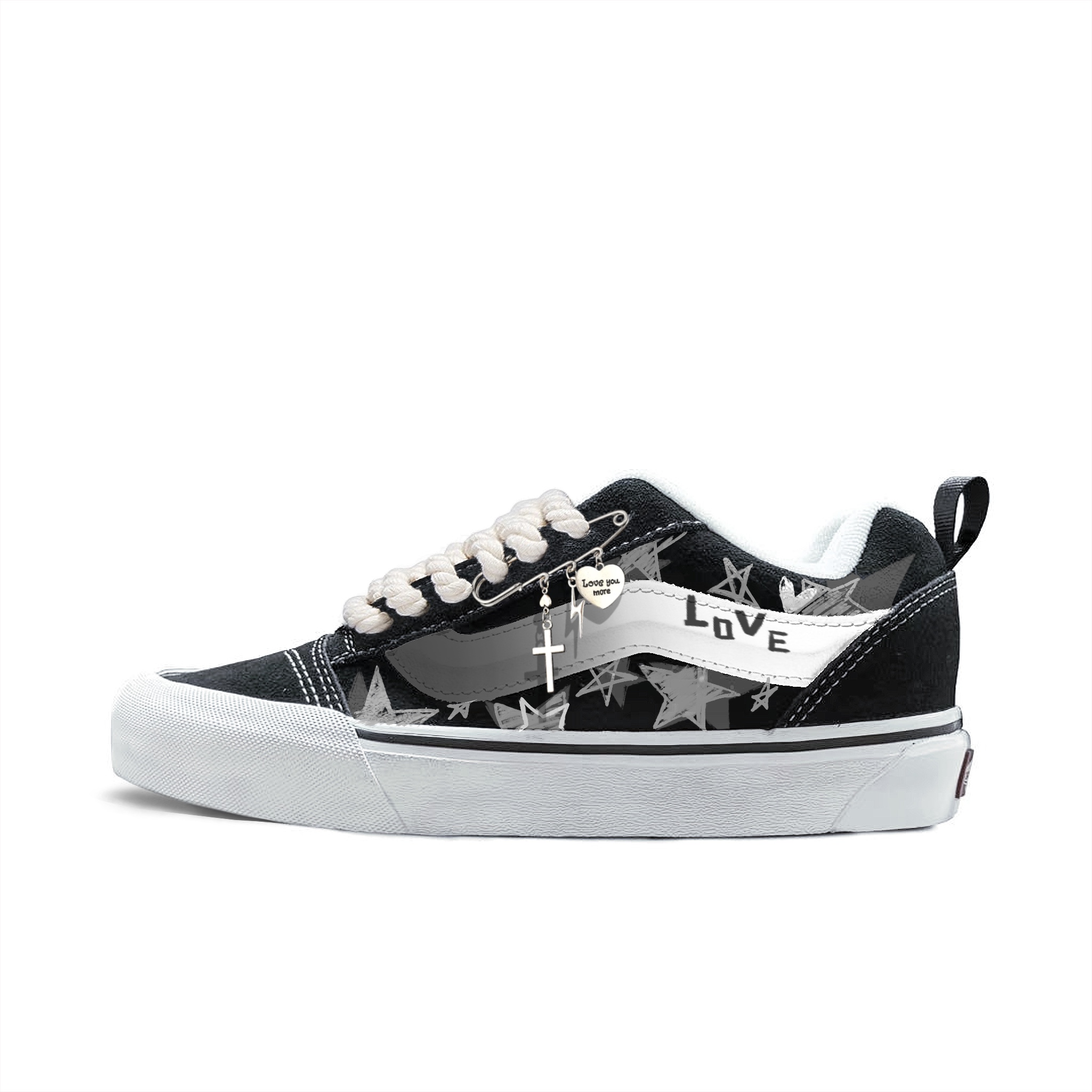 

Vans Knu Skool устойчивые к истиранию низкие кроссовки для скейтбординга унисекс black gray