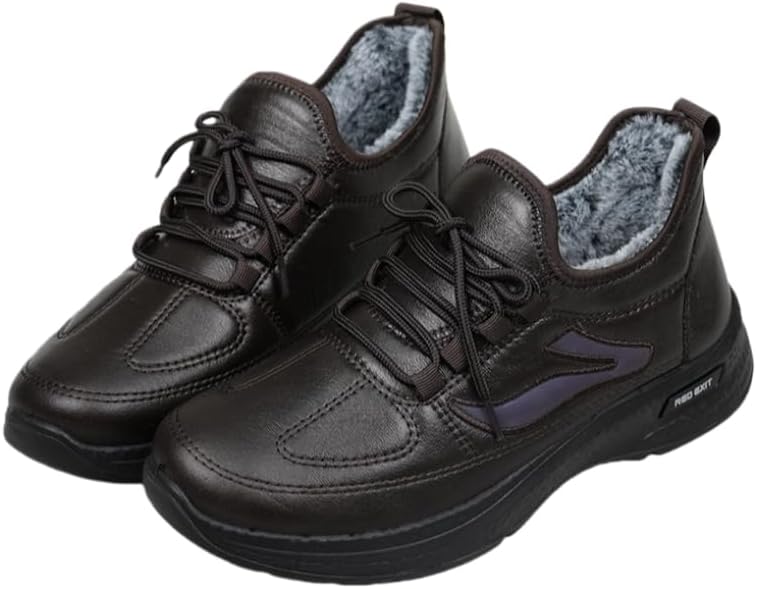 

Мужские стильные повседневные кроссовки на шнуровке, мягкая подошва, теплые, подкладка из искусственного плюша, подошва из полиуретана - удобные и легкие, подходят для осени и зимы Hoalox, коричневый