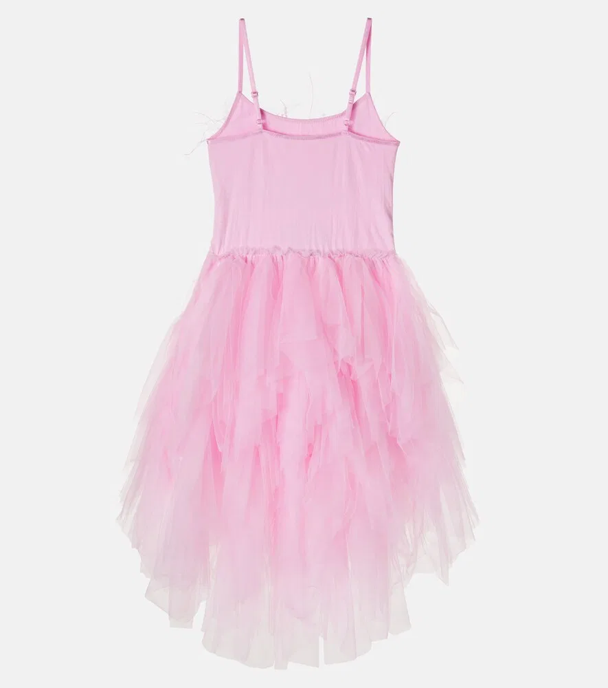 Блестящее тюлевое платье, отделанное перьями Tutu Du Monde, розовый — фото 3