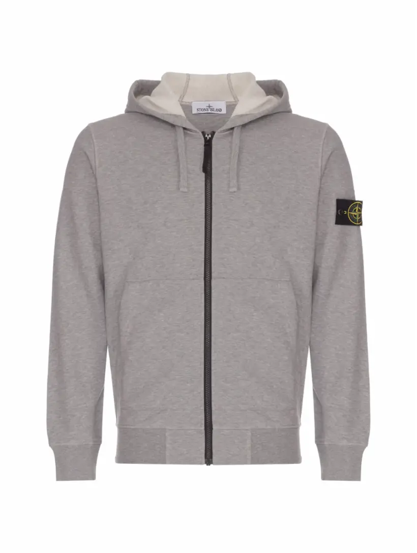 

Хлопковая спортивная кофта Stone Island, серый