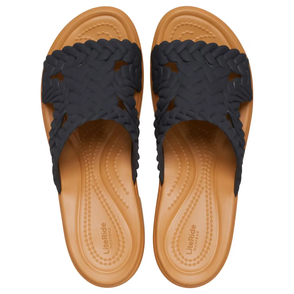 Brooklyn тканый шлепанец на каблуке w crocs женские шлепанцы, чёрный — фото 3