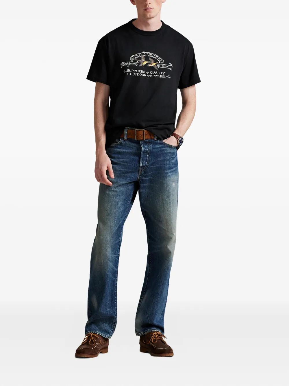 Футболка с графическим принтом POLO RALPH LAUREN, черный — фото 2