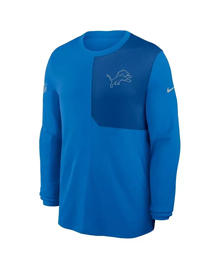 

Мужская синяя футболка Detroit Lions Sideline Coach UV Performance с длинным рукавом Nike