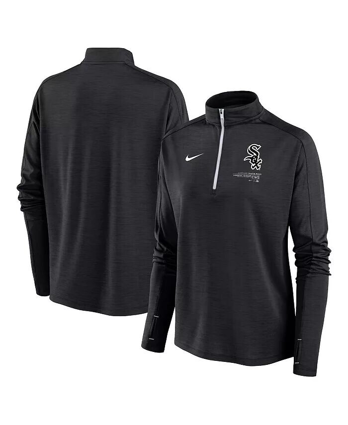 

Женская черная футболка с молнией без четверти Chicago White Sox Pacer Nike