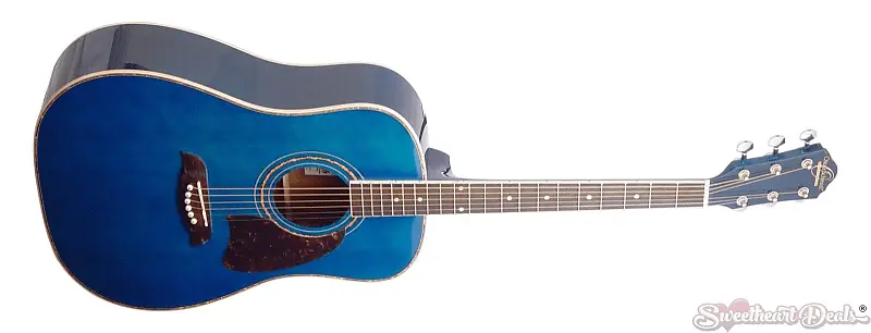 

Акустическая гитара Oscar Schmidt OG2 Dreadnought Acoustic Guitar Trans Blue - OG2TBL