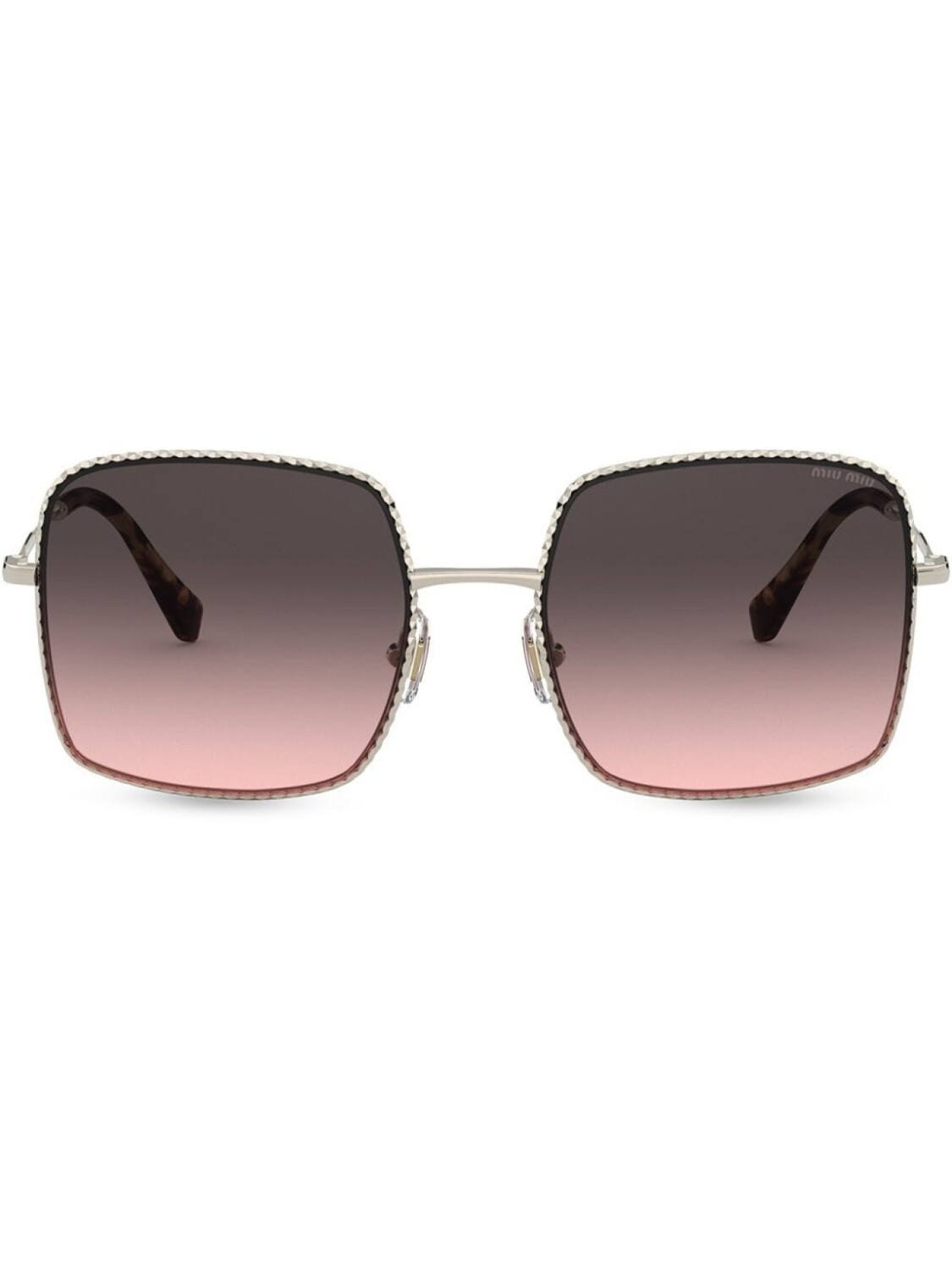 

Miu Miu Eyewear солнцезащитные очки в квадратной оправе, золотистый