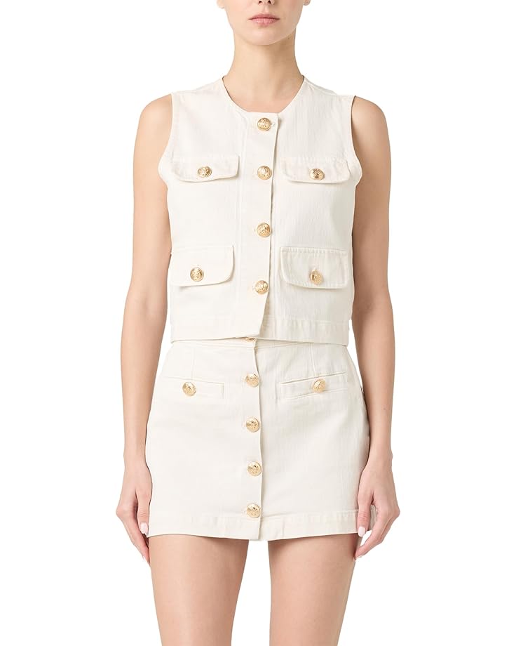 

Жилет Blank NYC Denim Vest with Gold Buttons, белый