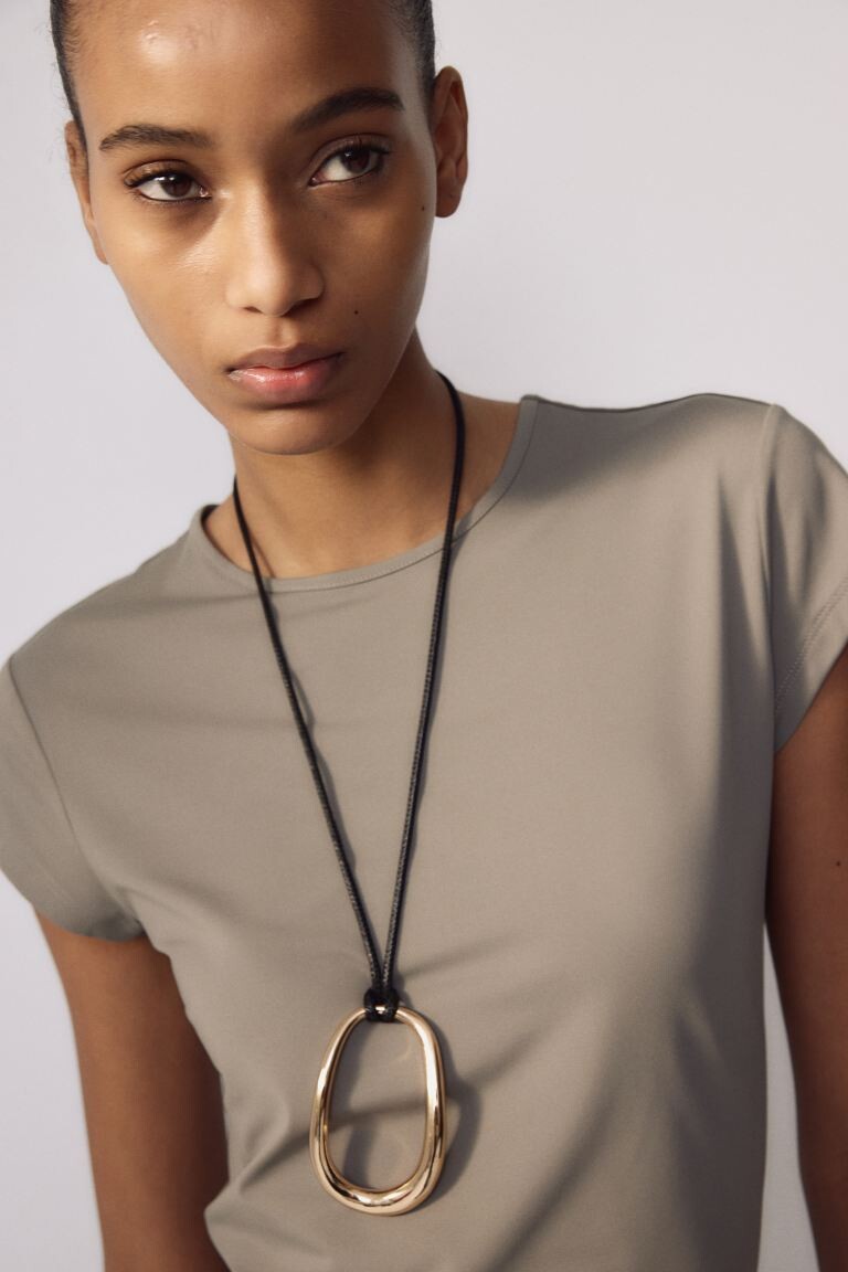 

Футболка, облегающая фигуру H&M, серый