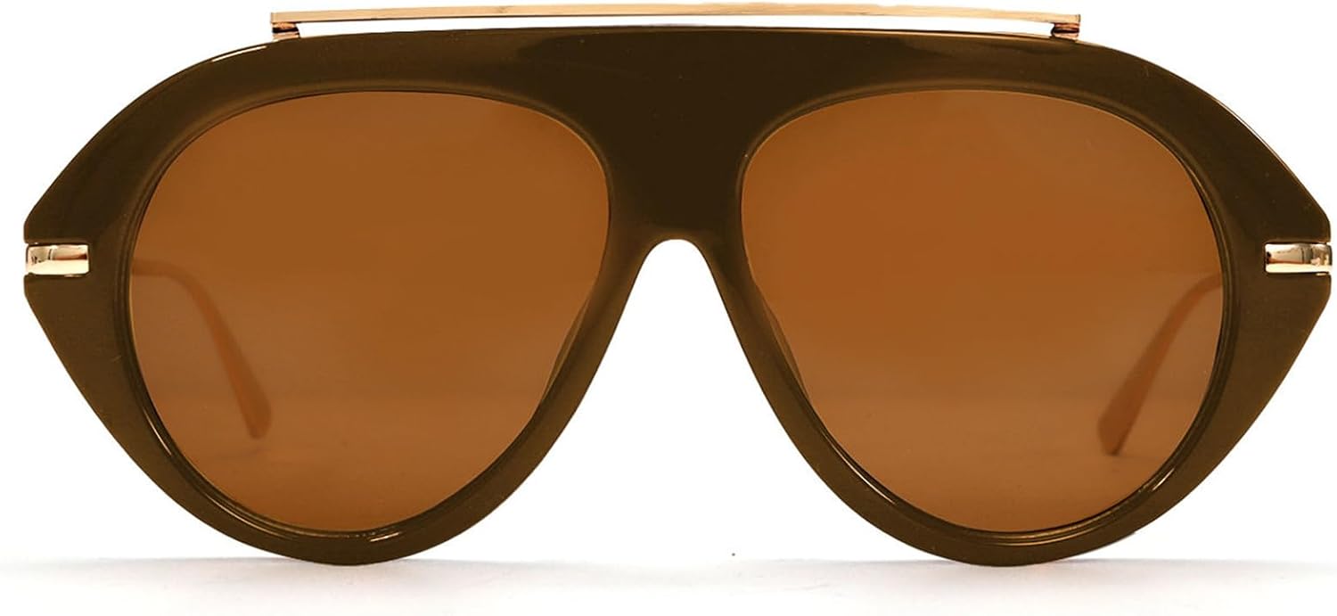 

Солнцезащитные очки COTIA Fashion Pilot для женщин и мужчин, квадратная металлическая оправа, плоская верхняя часть, стильные, для активного отдыха, путешествий и пляжа, Tea