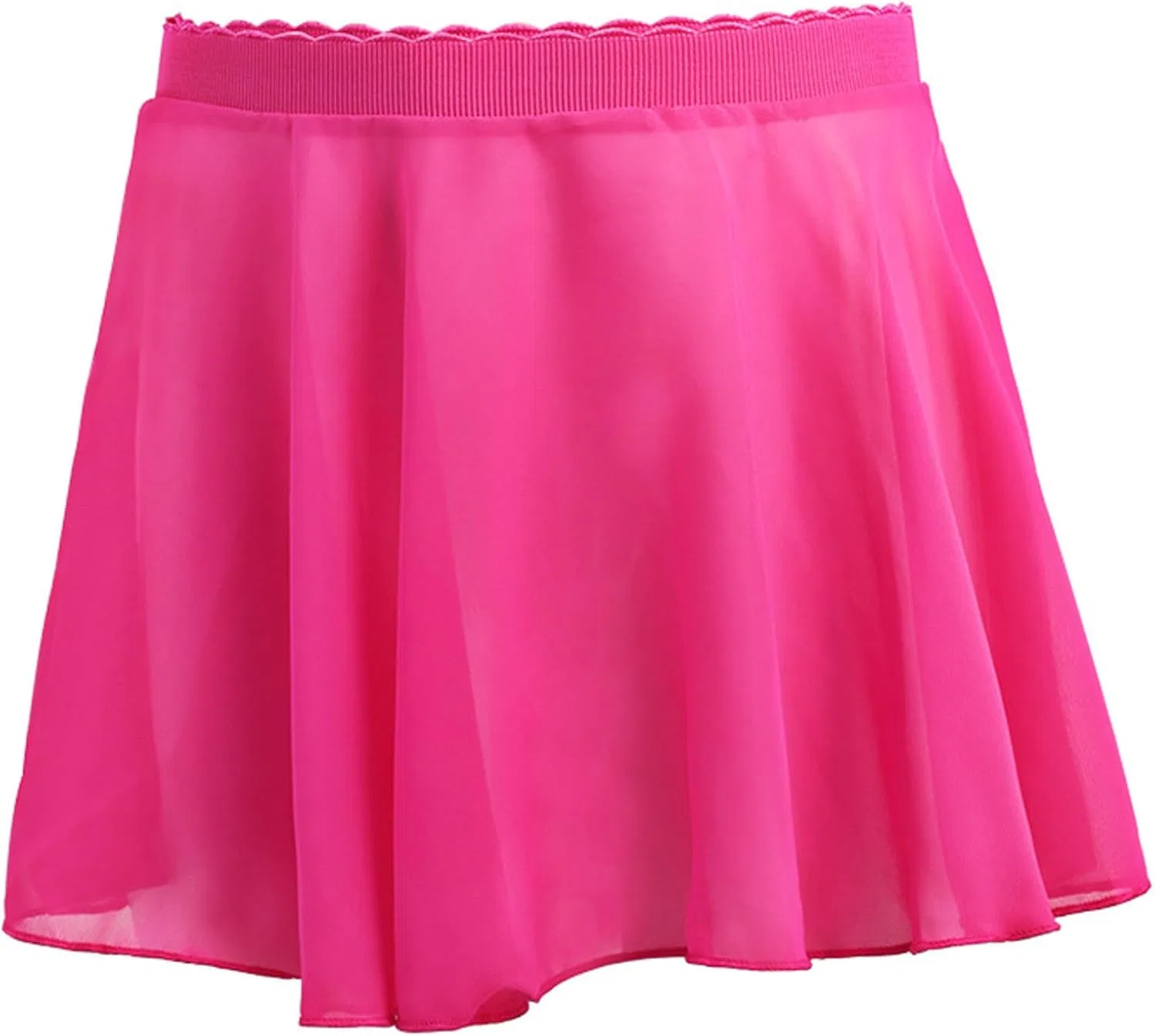 Юбка для девочек chiffon A-line skater, elastic waist, Hot Pink