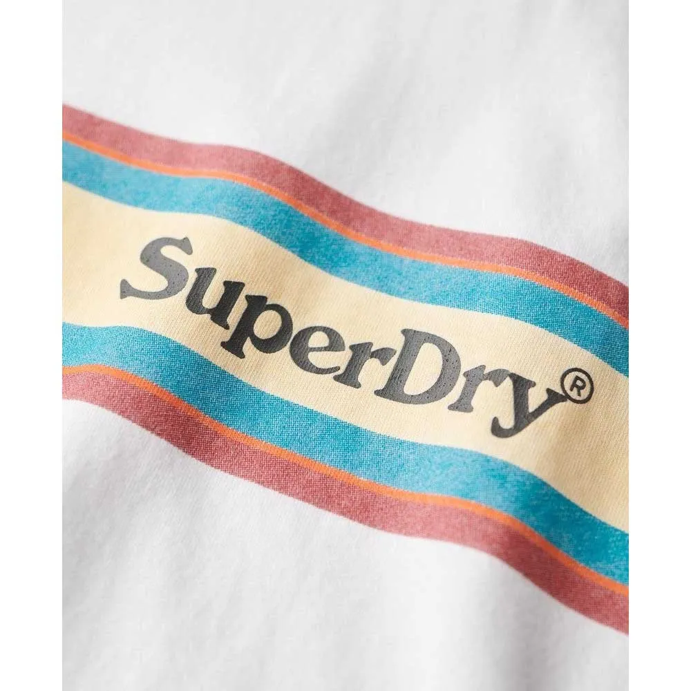 Футболка с коротким рукавом Superdry Venue Logo Stripe Relaxed, белый — фото 2