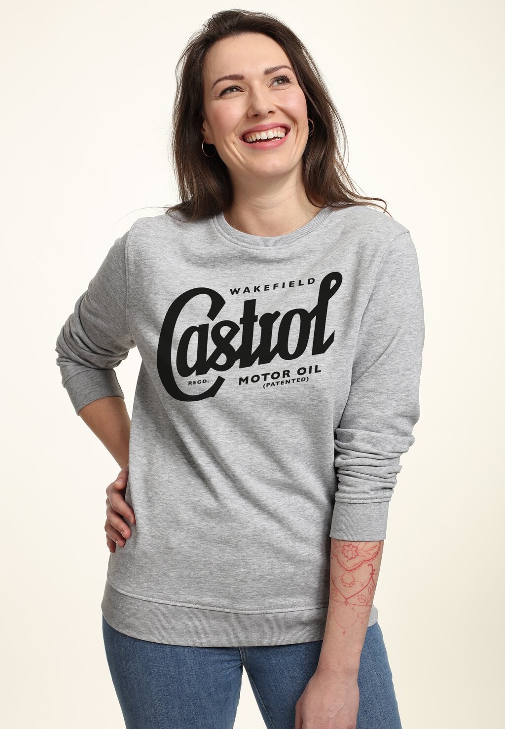 

Толстовка CASTROL REGISTERED LOGO Henry Tiger, цвет Mottled Light Grey