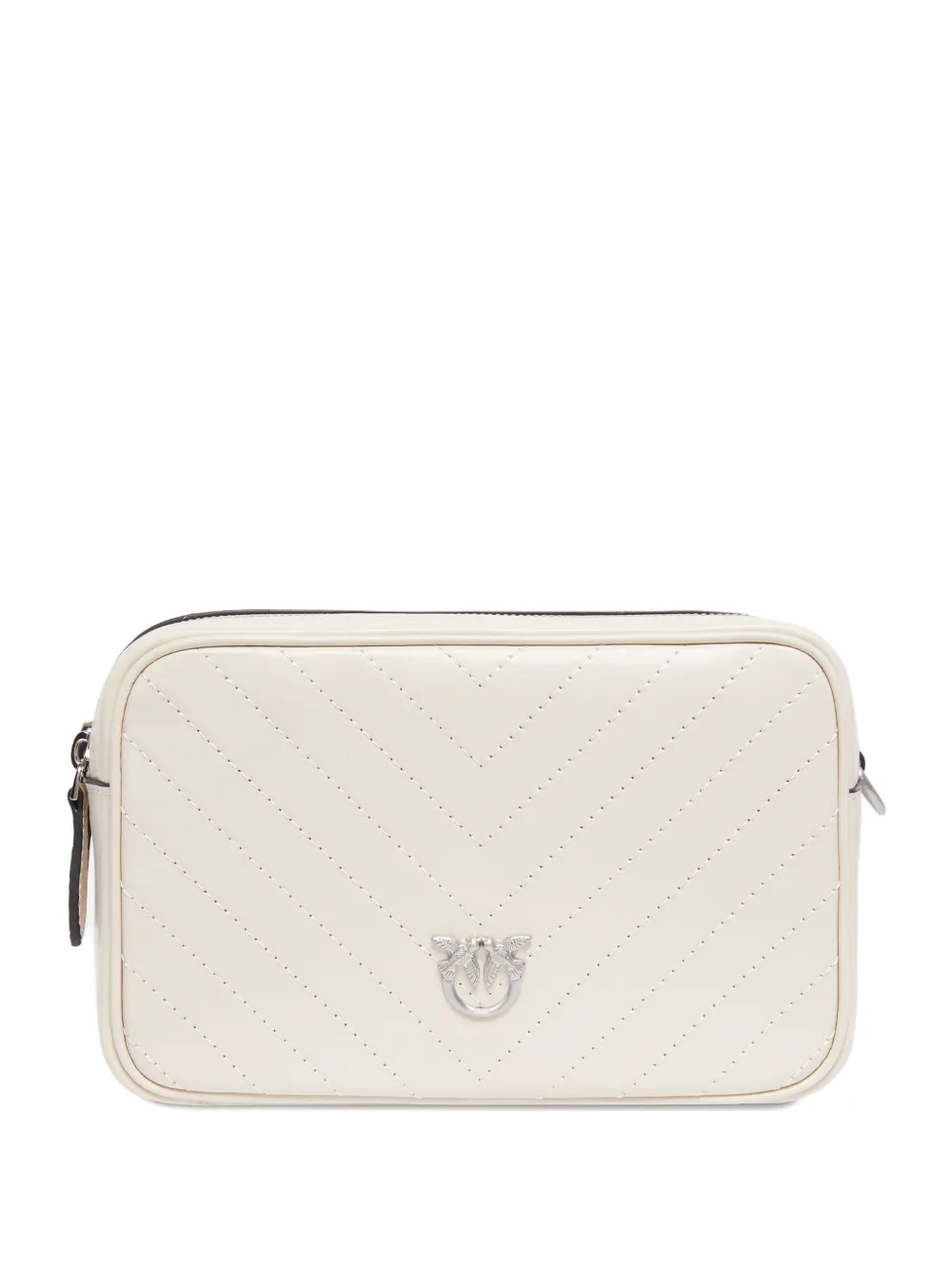 

Стеганая сумка через плечо с узором шеврон PINKO, белый