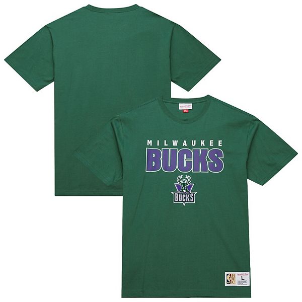 

Мужская зеленая футболка milwaukee bucks hardwood classics throw it back premium Mitchell & Ness