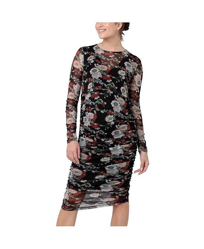 

Платье для кормящих мам со сборками Wild Bloom, черное Ripe Maternity, черный