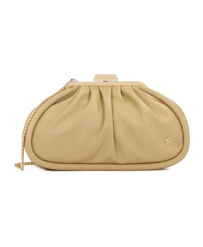 

Вечерняя сумочка из мятой кожи Kazar, бежевый