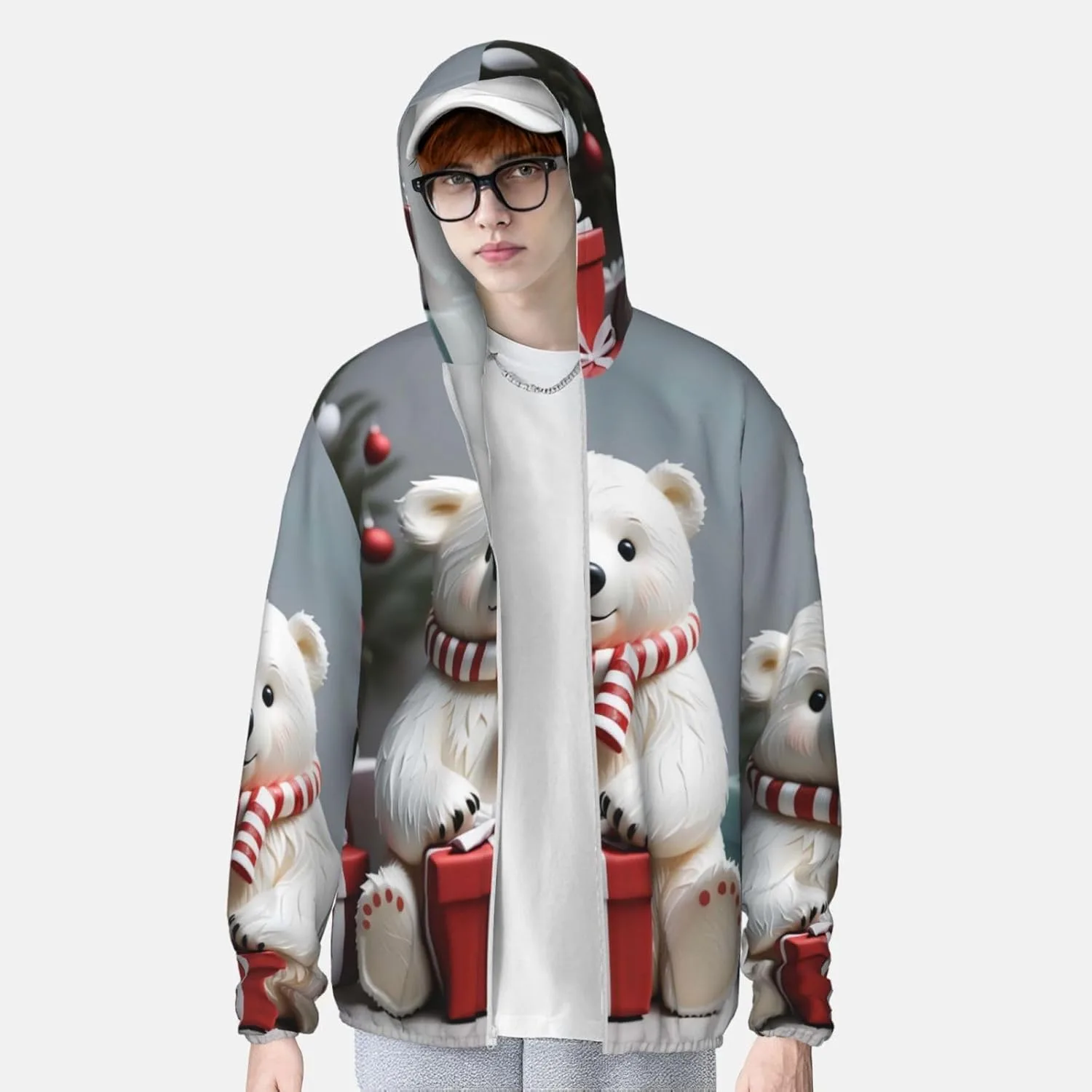 Толстовка с защитой от солнца Bear, с длинными рукавами, легкая спортивная, на молнии, для мужчин и женщин — фото 2