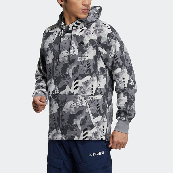 Толстовка Men's adidas Printing Sports Gray, серый — фото 2