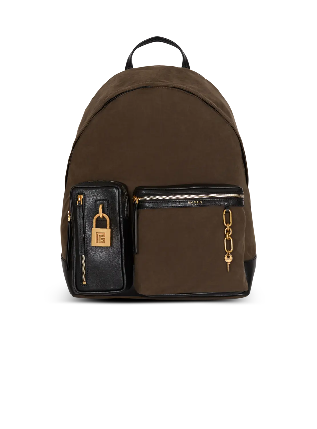 

Рюкзак Pulse из телячьей кожи и нейлона Balmain, хаки