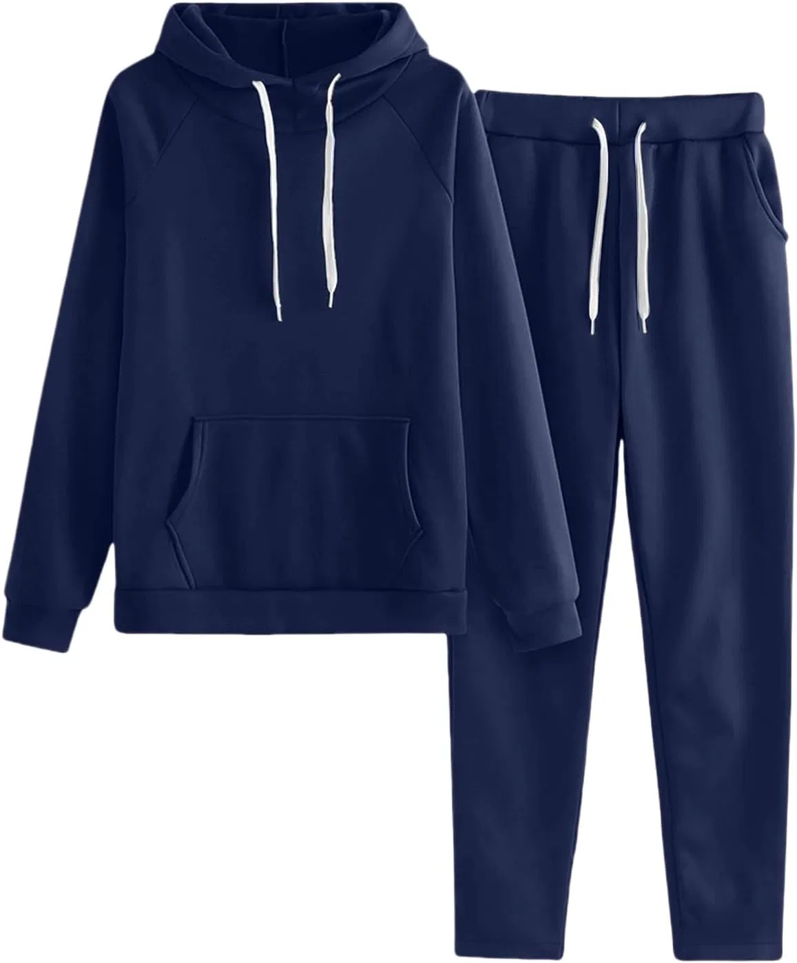 Спортивный костюм из 2 предметов, оверсайз, хлопковый, Navy