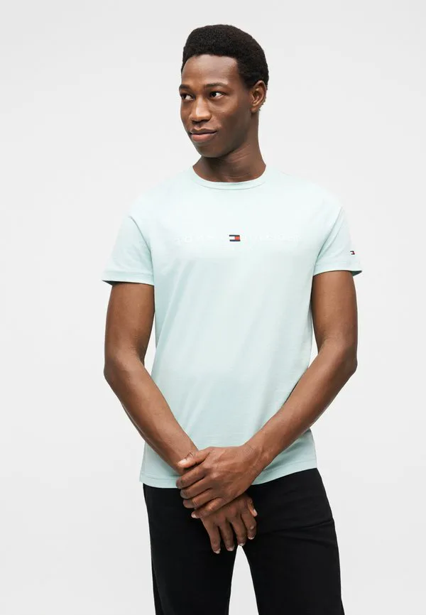 Футболка с вышитым логотипом, облегающая футболка с принтом. Tommy Hilfiger, Crushed Mint — фото 4