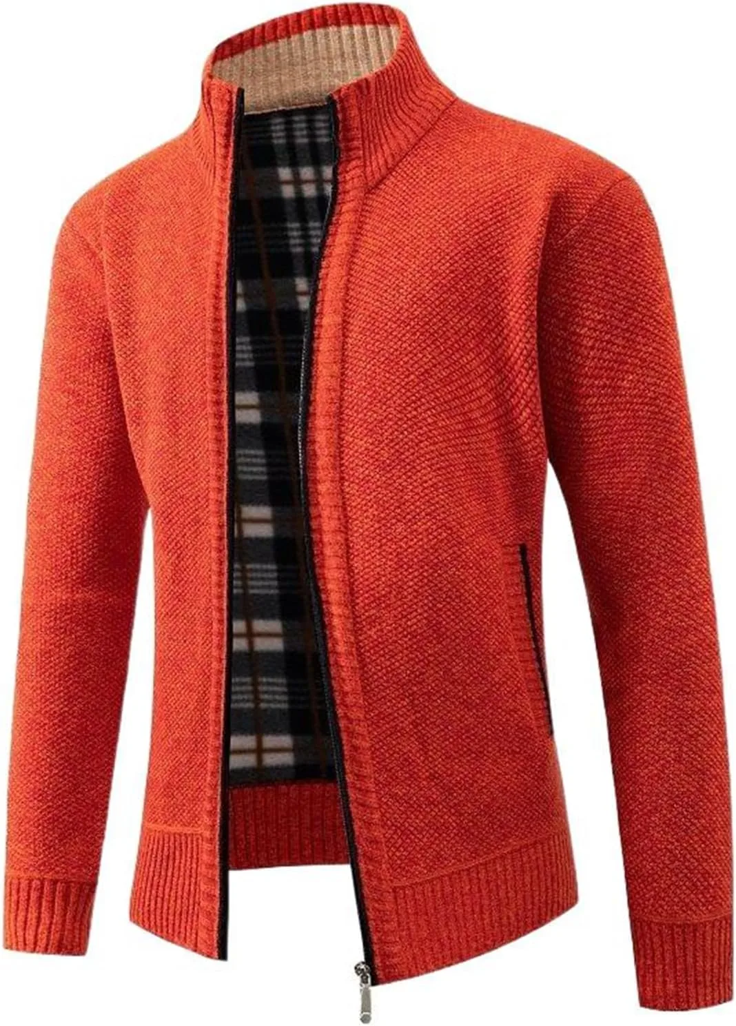 

Мужской кардиган с воротником стойкой, вязаный, утепленный ESFHWYP