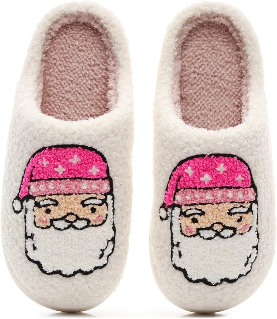 

Рождественские хлопковые тапочки зимние плюшевые с мультяшным оленем, печеньем и Санта-Клаусом для дома, хлопковые домашние туфли Oukisam, 009 Santa Claus