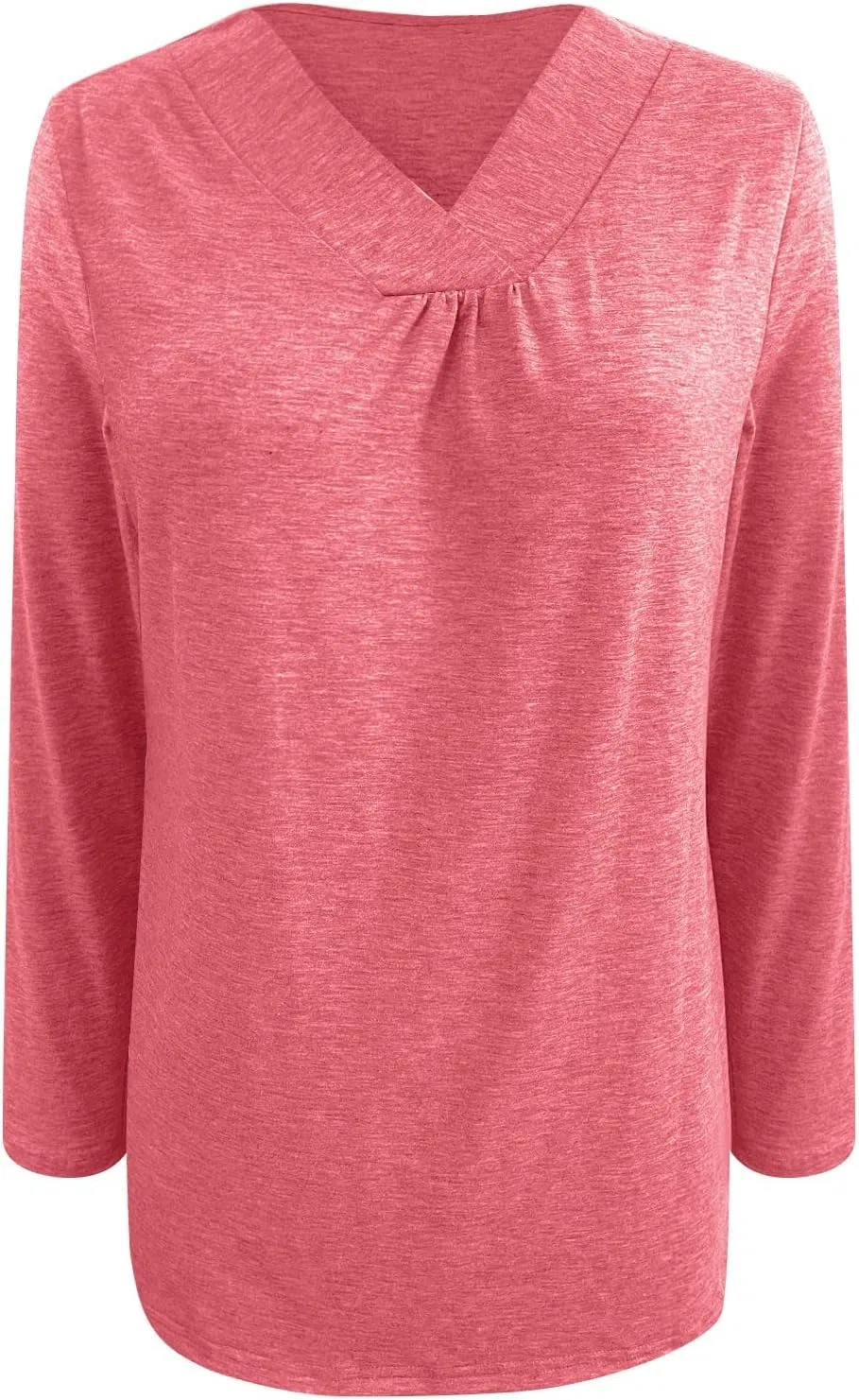 Блуза с кружевной вставкой, V-образным вырезом, длинным рукавом, Polyester, красный — фото 2