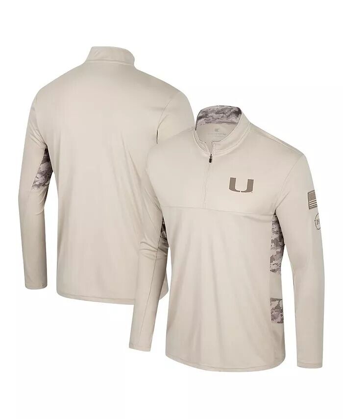 

Мужская толстовка-бомбер Miami Hurricanes OHT Military Appreciation с застежкой-молнией на четверть длины Colosseum