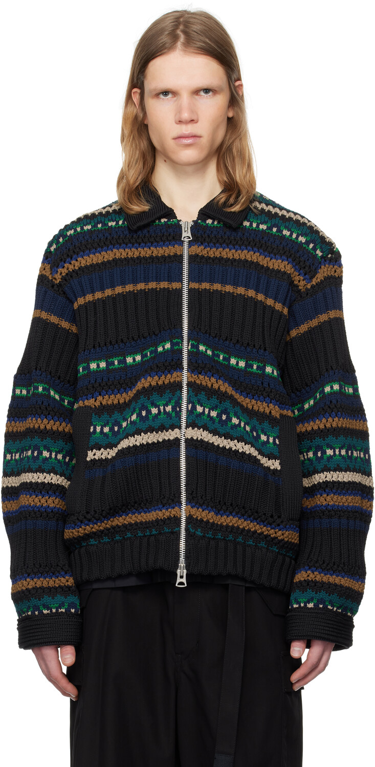 

Зеленый сетчатый кардиган sacai