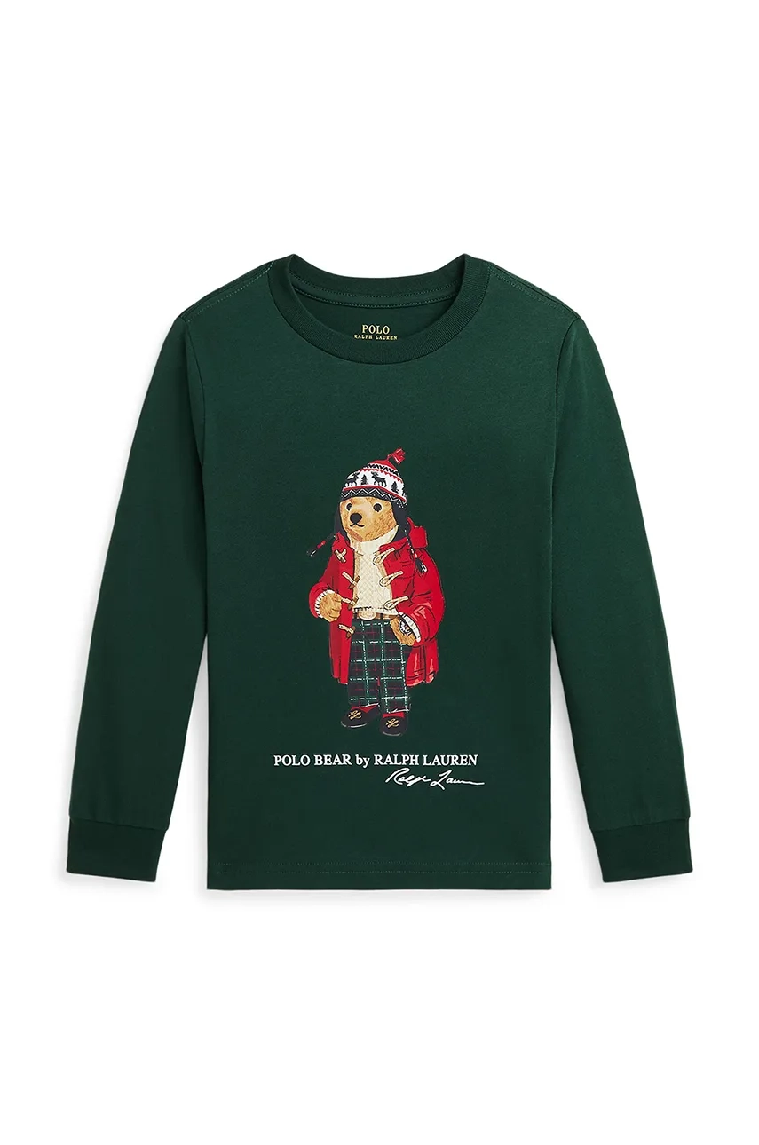 

Детская хлопковая толстовка Polo Ralph Lauren, зеленый