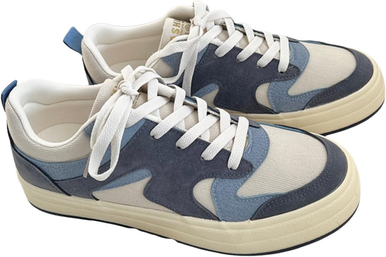 

Мужские классические ретро кроссовки с резиновой подошвой - модная спортивная обувь, повседневные кеды для тенниса и скейтбординга, удобные прогулочные обувь, нескользящие тренировочные кроссовки Aokisx, синий