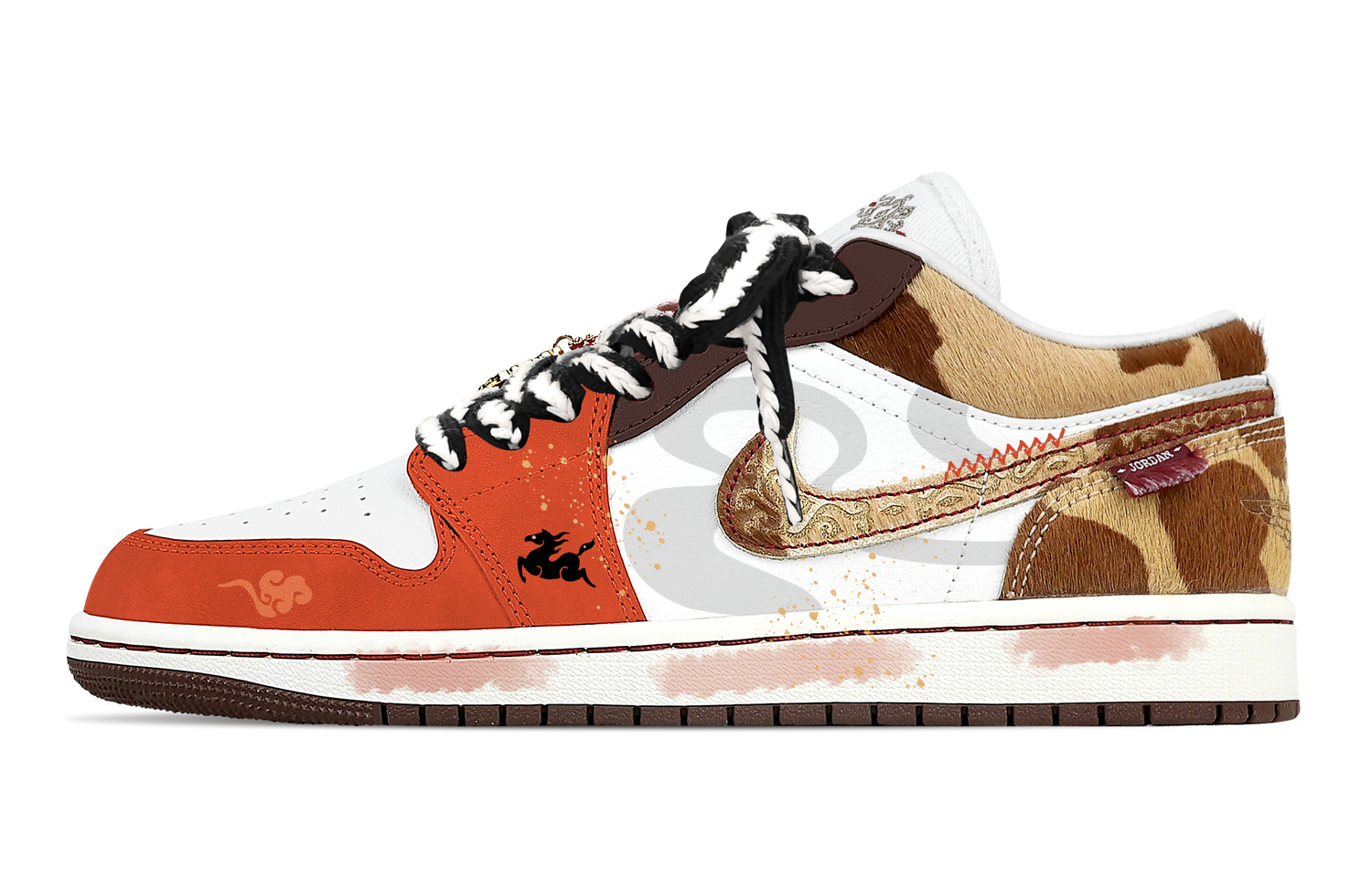 

Jordan Air 1 Galloping Horse Galloping Абразивостойкие низкие винтажные баскетбольные кроссовки Men's Orange