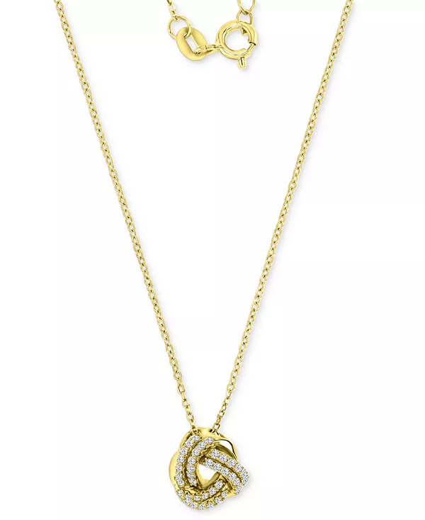 

Ожерелье с подвеской «Любовный узел» из стерлингового серебра с 14-каратным золотом, с кубическим цирконием, длина 18 дюймов + удлинитель 2 дюйма Macy'S, gold