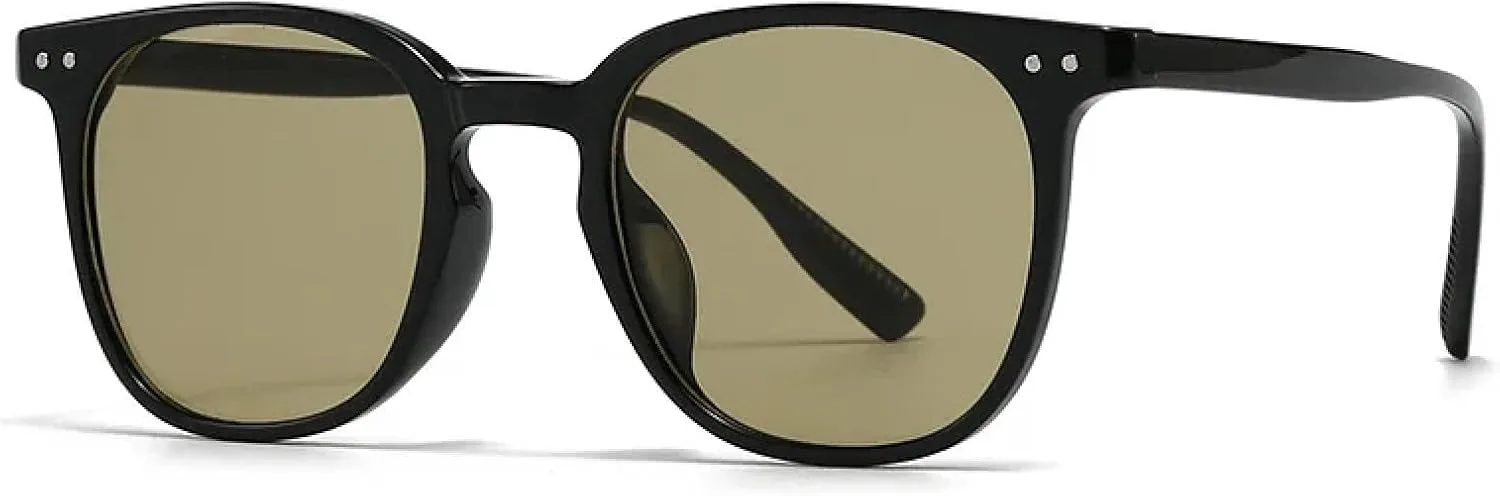 

Модные солнцезащитные очки для женщин, солнцезащитные очки UV400 в стиле ретро с градиентом, мужские, черные с желтыми заклепками VVTWSSW, C3 Black Olive Green