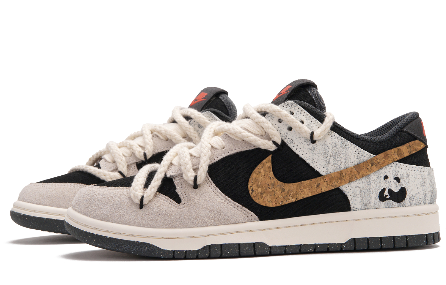 Nike Dunk Panda Player Wood Grain низкие скейтерские кроссовки мужские черный серый желтый — фото 4