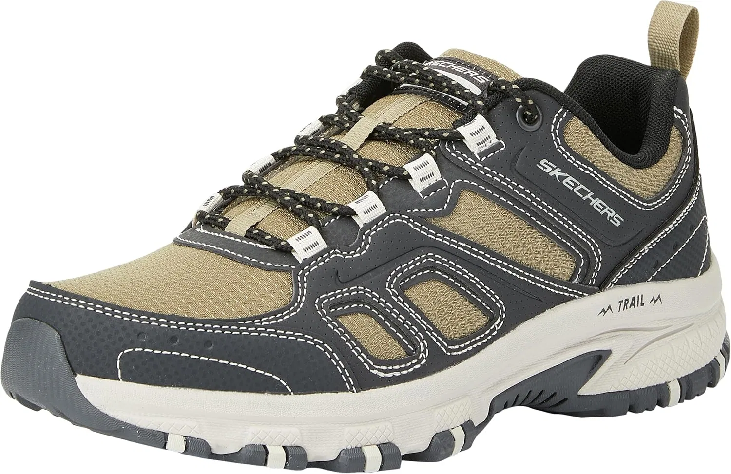 Мужские низкие треккинговые кроссовки Skechers Hillcrest Pure Escape, Anthracite-Coloured Synthetic Textile Olive Green