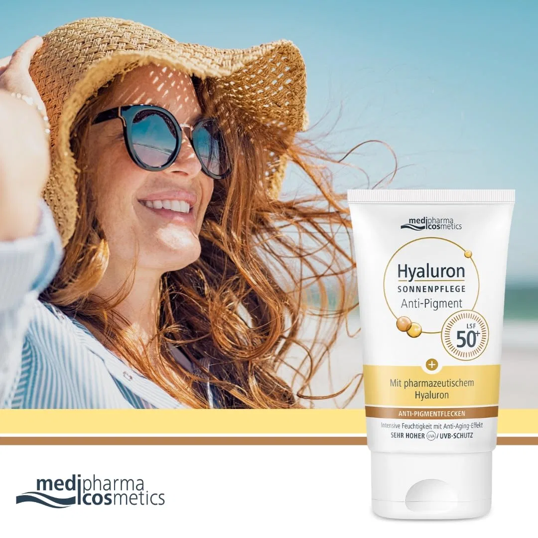 Солнцезащитный крем для лица Medipharma Cosmetics Hyaluronic Sun Care Anti-Pigment SPF 50+ с антивозрастным эффектом, 50 мл Medipharma Cosmetics — фото 2