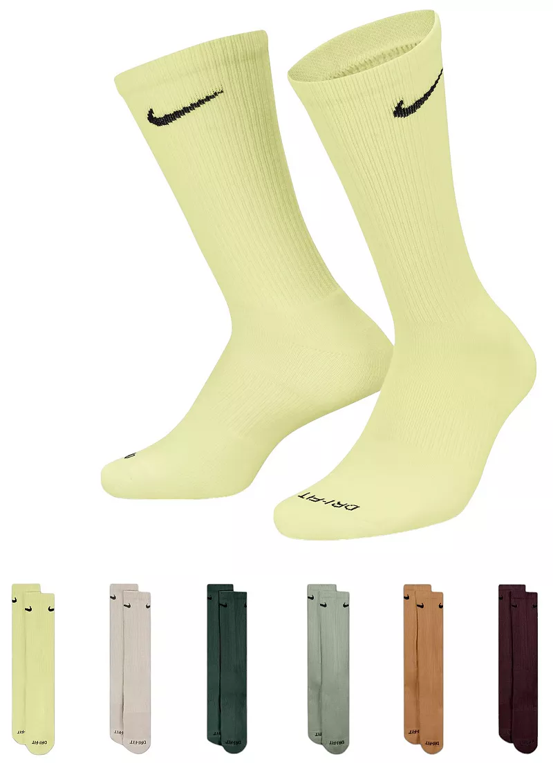 

Мягкие носки для тренинга Nike Dri-FIT Everyday Plus — 6 шт, цвет Life Lime Multi