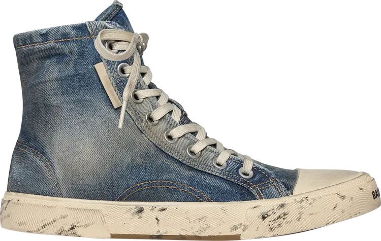 Кроссовки Balenciaga Wmns Paris High 'Destroyed - Denim', синий
