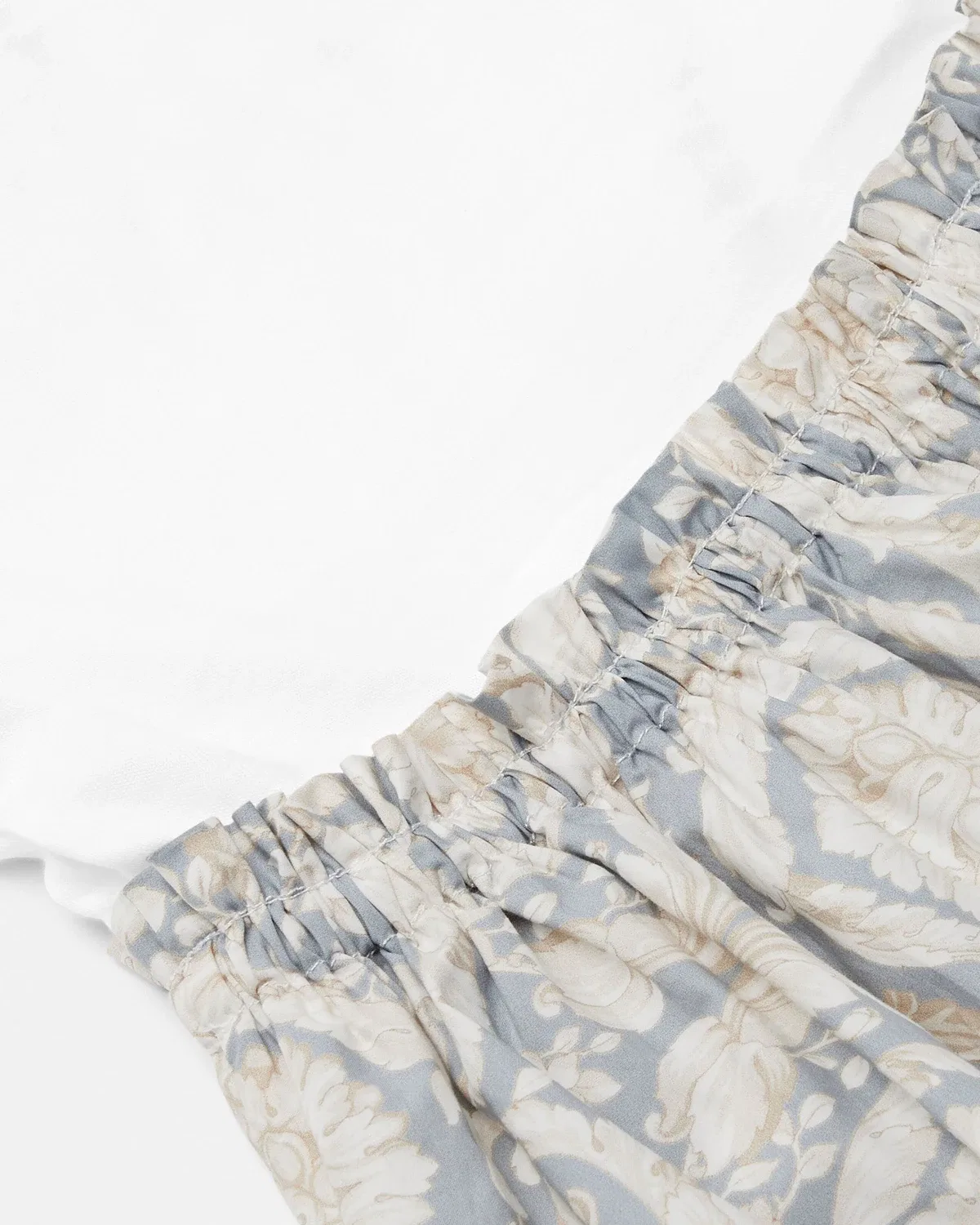 Детское хлопковое платье-футболка с принтом Versace, белый — фото 4
