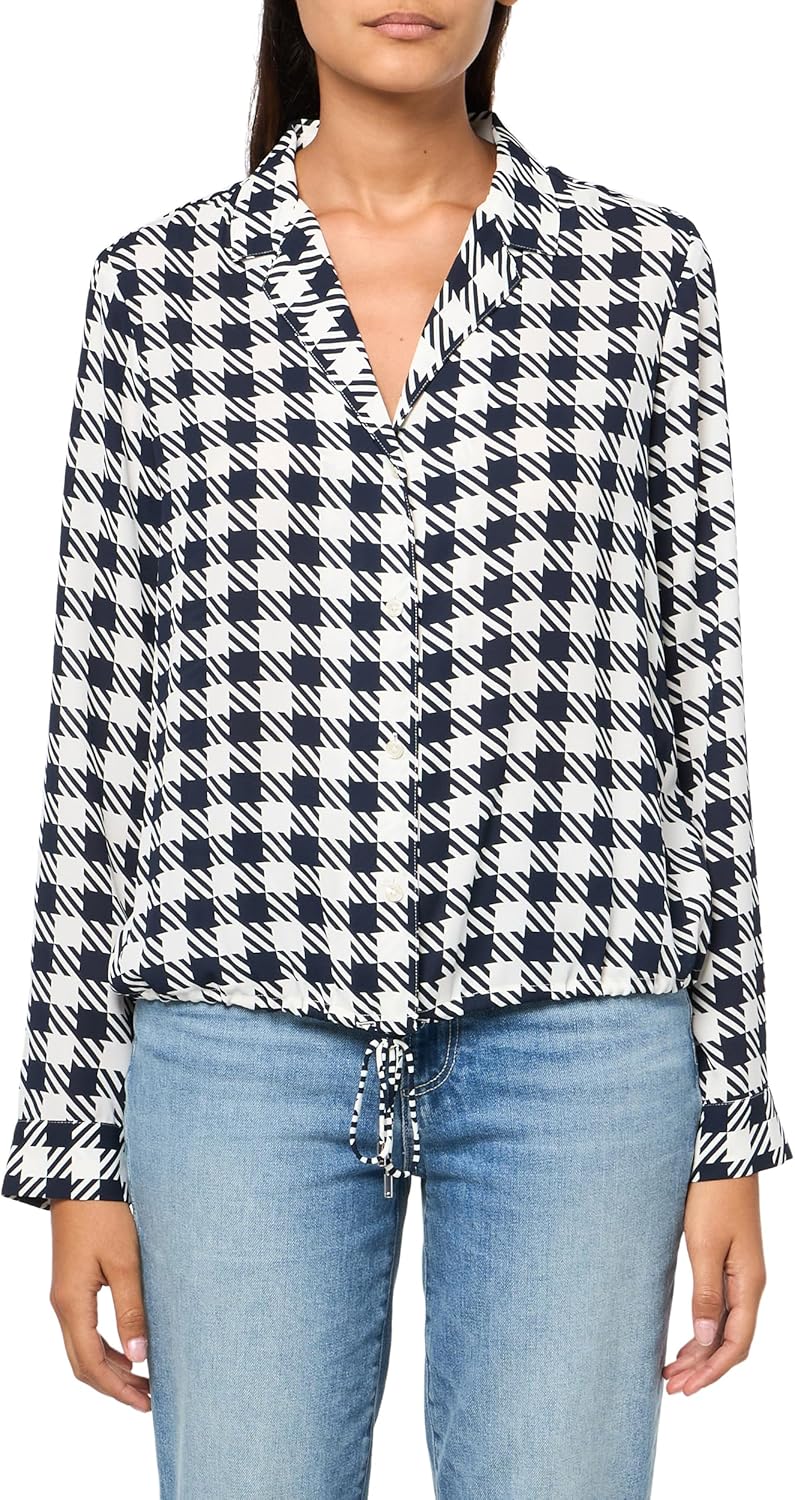 

Женский спортивный топ Tommy Hilfiger с принтом и длинными рукавами в ломаную клетку, Sky Captain/Ivory